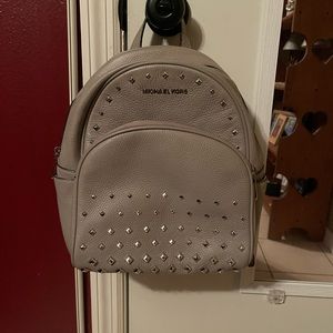 Michael Kors Gray studded Backpack w/wallet